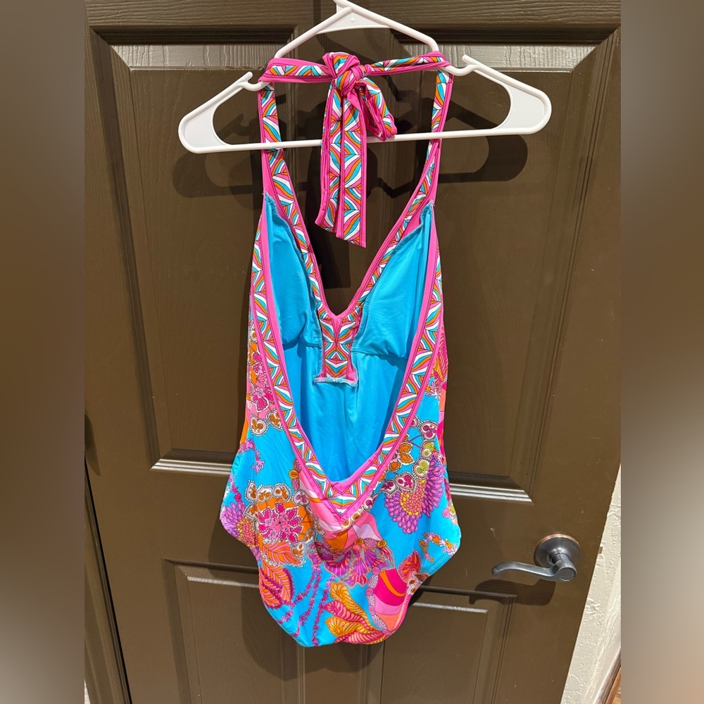 Trina Turk Pink and Blue One Piece Swimsuit - Picture 6 of 9
